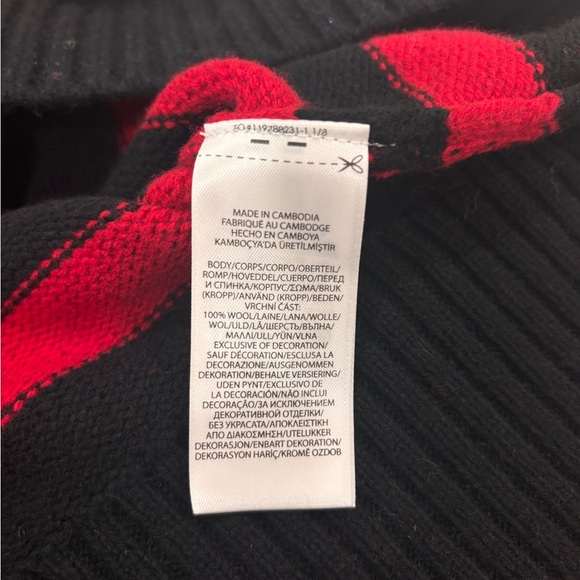 Men’s Ralph Lauren Red and Black Striped Wool Sweater Size XL New Without Tag - Picture 9 of 10